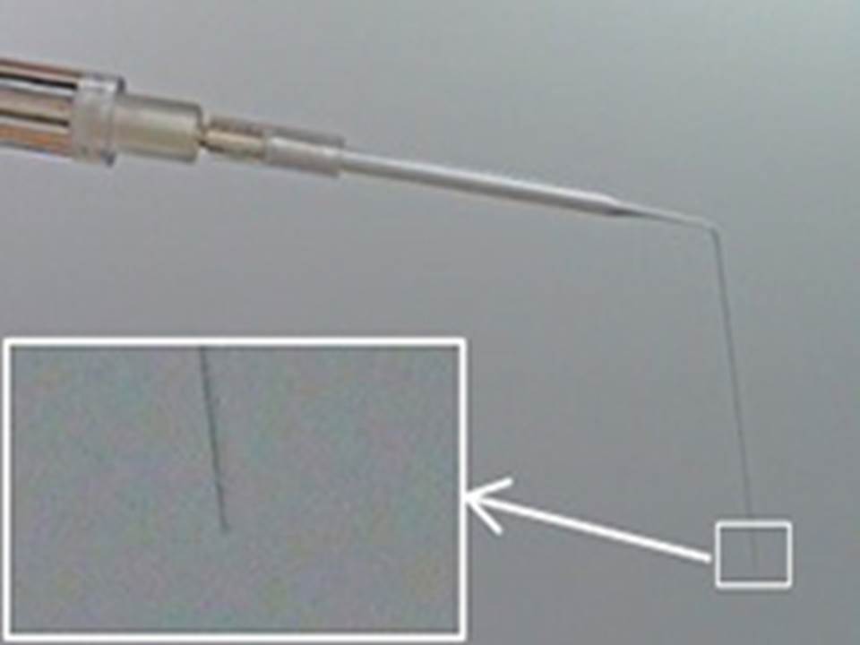 l shape glass micropipette